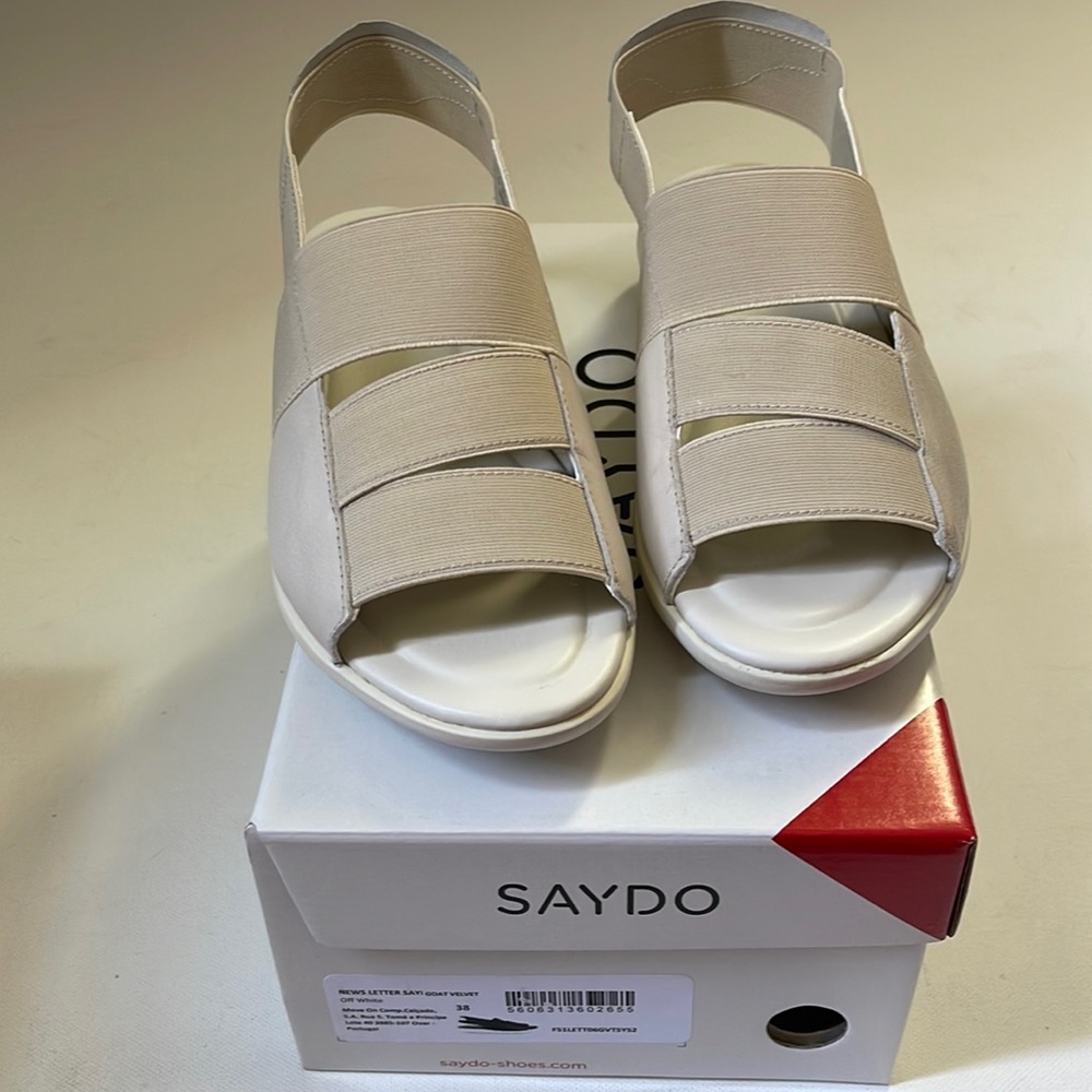 Saydo Women’s Lightweight Comfy Sandals Off White Size 38 (US 7.5 -8)